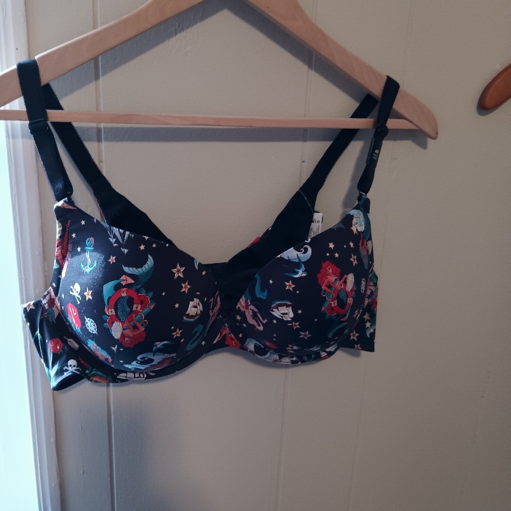 Women's Black Printed Bra